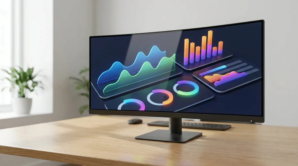 Dashboard-style mockup showing support capacity indicators such as backlog SLA trends and CSAT.