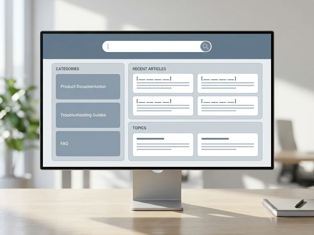 Screenshot-style mockup of a knowledge base structure