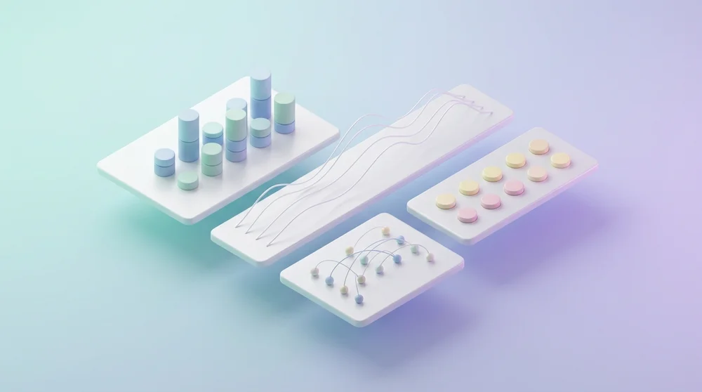 Dashboard-style visualization showing QA sampling with simple charts.